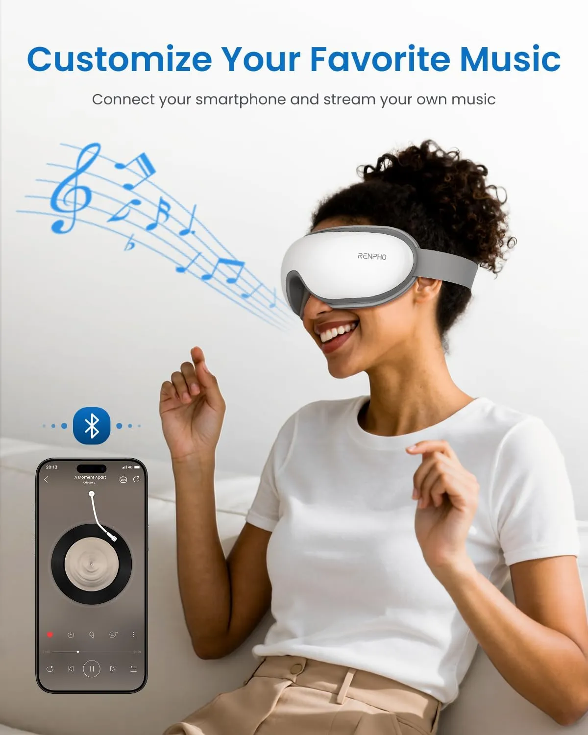 RENPHO Eyeris 1 Eye Massager with Heat, Fathers Day Birthday Gifts for Mom Dad Women Men Her Him, FSA HSA Eligible Sleep Mask, Smart Eye Mask for Relax, Reduce Strain