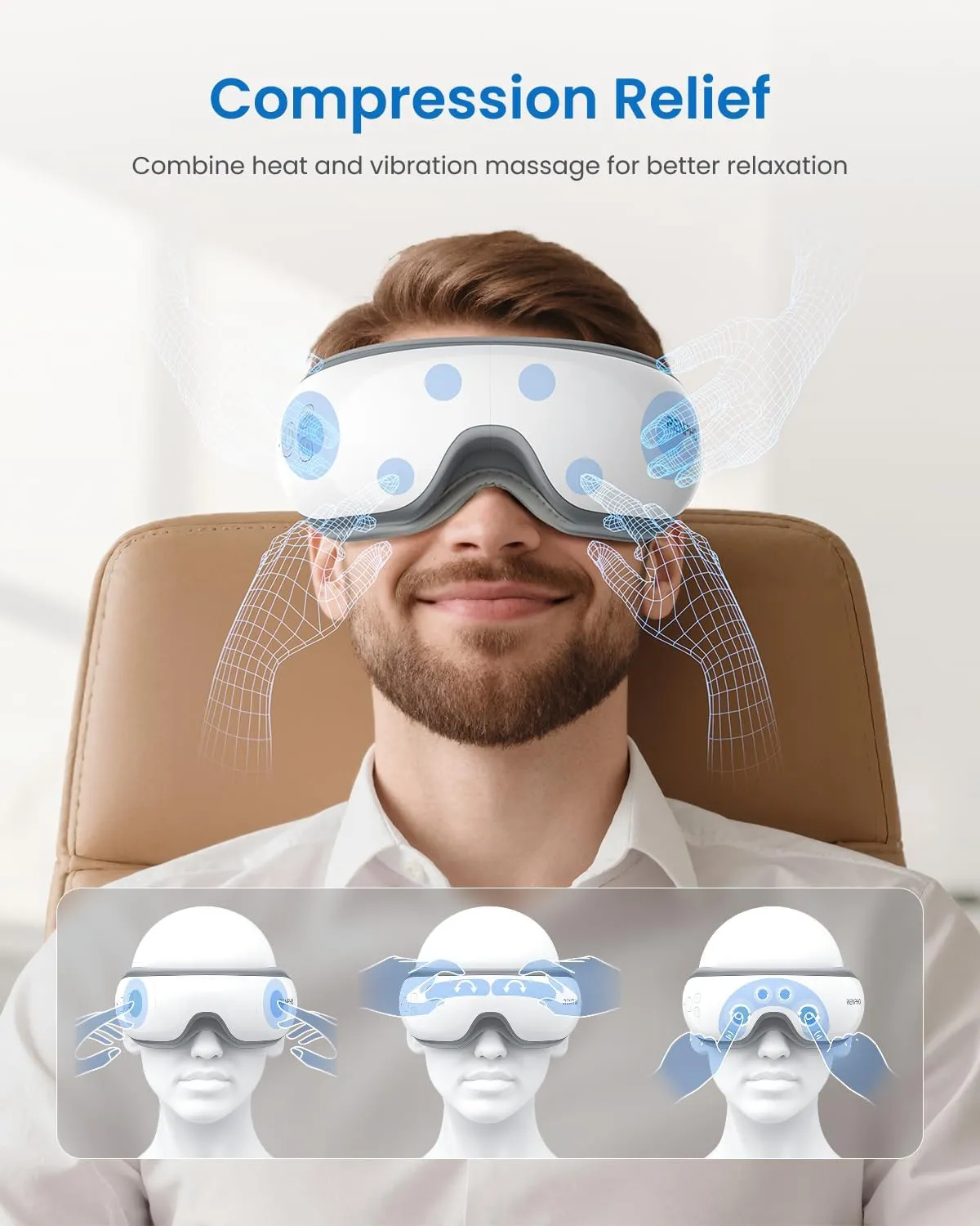 RENPHO Eyeris 1 Eye Massager with Heat, Fathers Day Birthday Gifts for Mom Dad Women Men Her Him, FSA HSA Eligible Sleep Mask, Smart Eye Mask for Relax, Reduce Strain