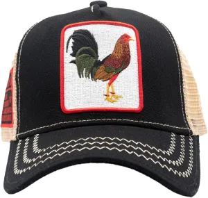 Rooster Black/Beige Trucker Cap one Size