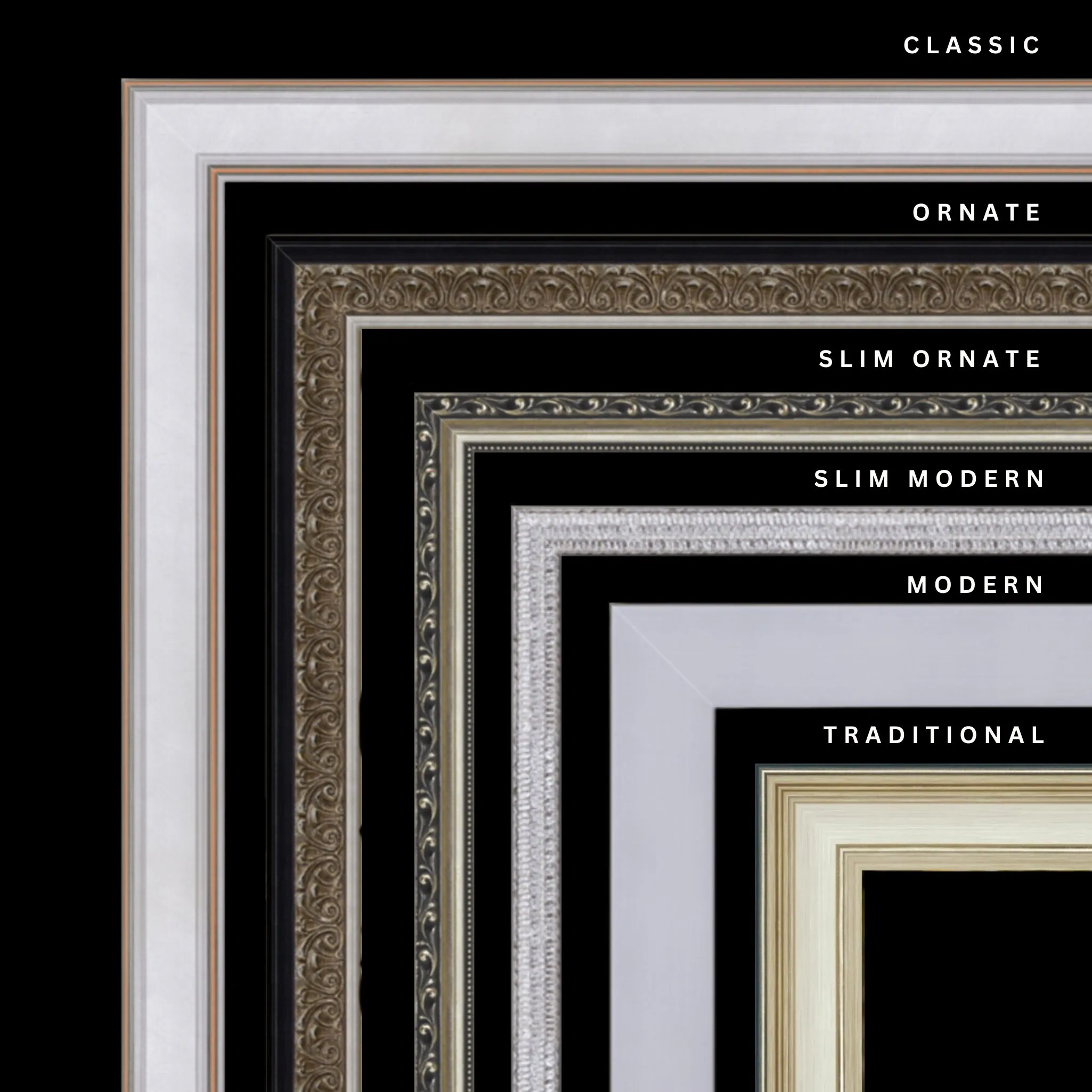 Silver 16x45 Picture Frame Ornate Traditional Classic Antique