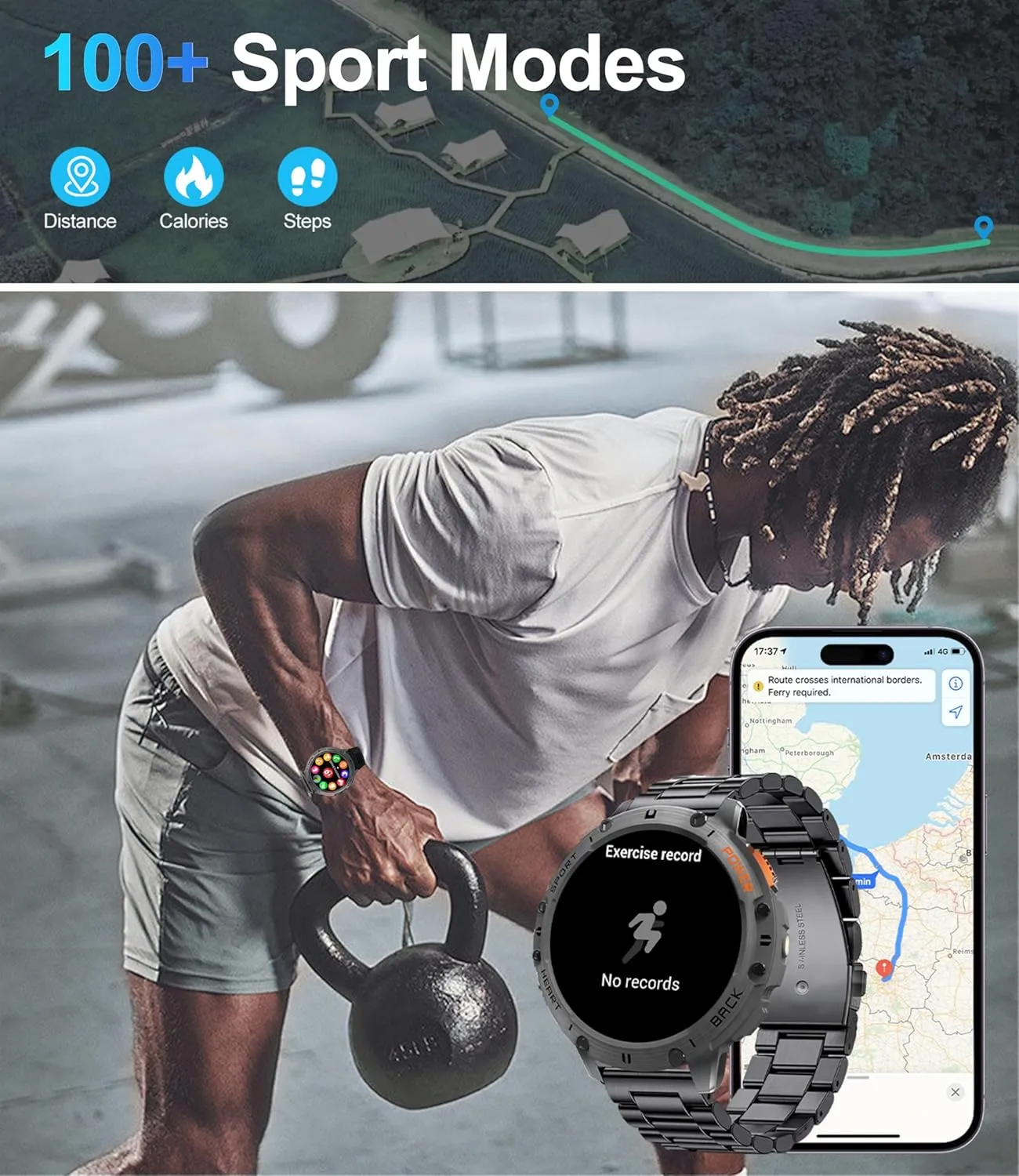 Smart Watches for Men with Flashlight(Answer/Make Calls),1,43" AMOLED Military Rugged Tactical Smartwatch,5ATM Waterproof/Heart Rate Monitor/Fitness Tracker for iOS Android,5-Bead