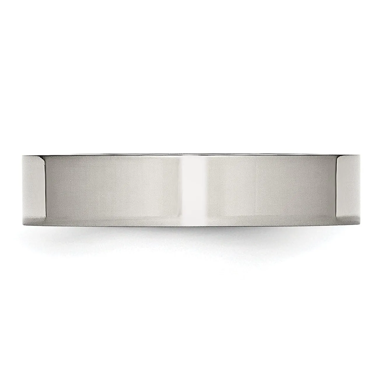 Stainless Steel Flat Polished 5MM Unisex Ring