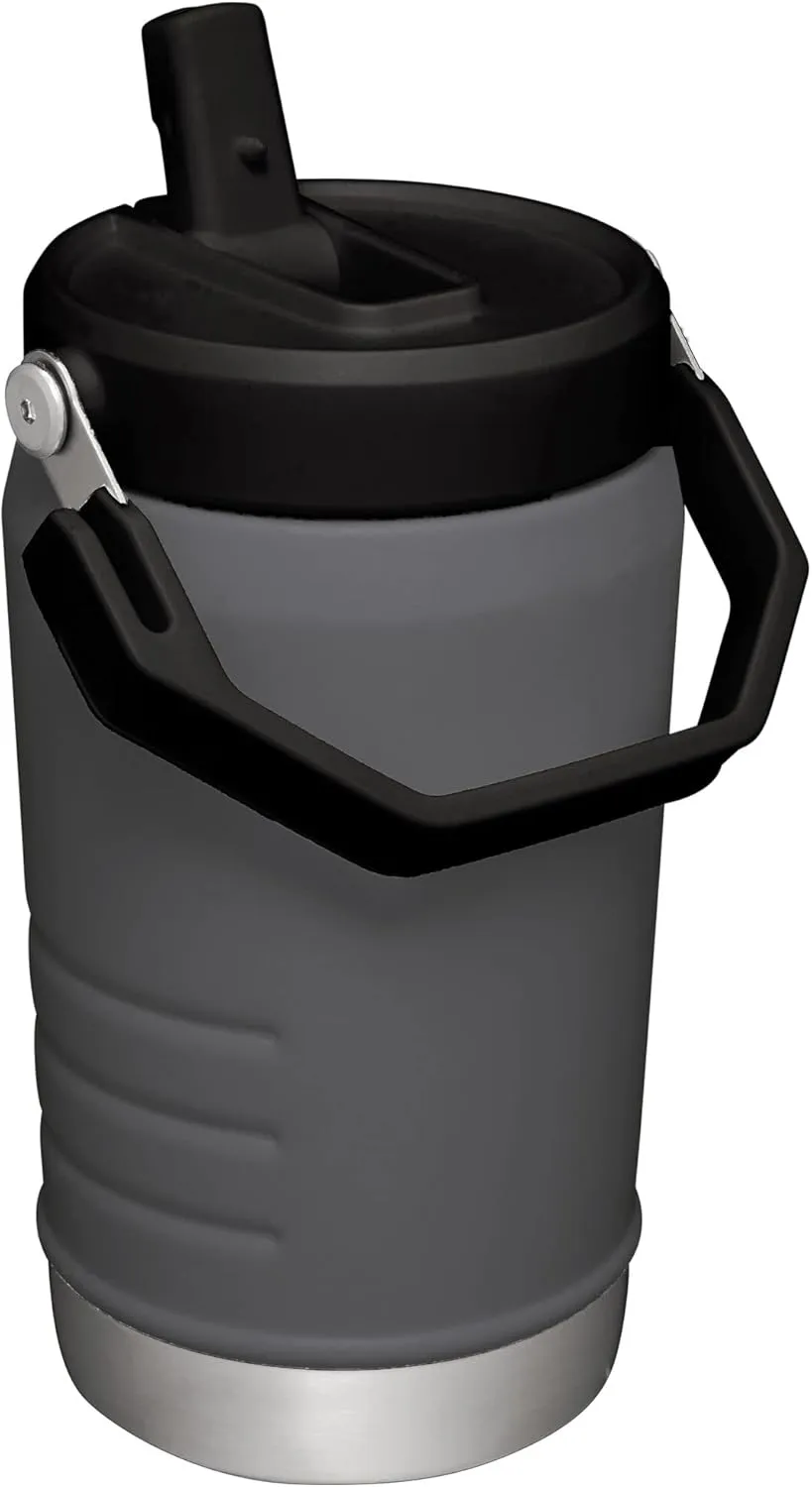 Stanley IceFlow Flip Straw Jug with Handle 40 oz| Twist On Lid and Flip Up Straw | Leak Resistant for Travel and Sports | Insulated Stainless Steel |BPA-Free |Charcoal