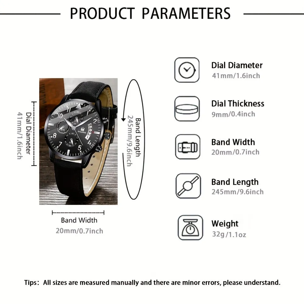 Stylish PU Leather Strap Quartz Wrist Watch Perfect Gift