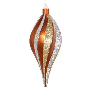 Teardrop Spiral Copper with Glitter Gold and Silver 20cm