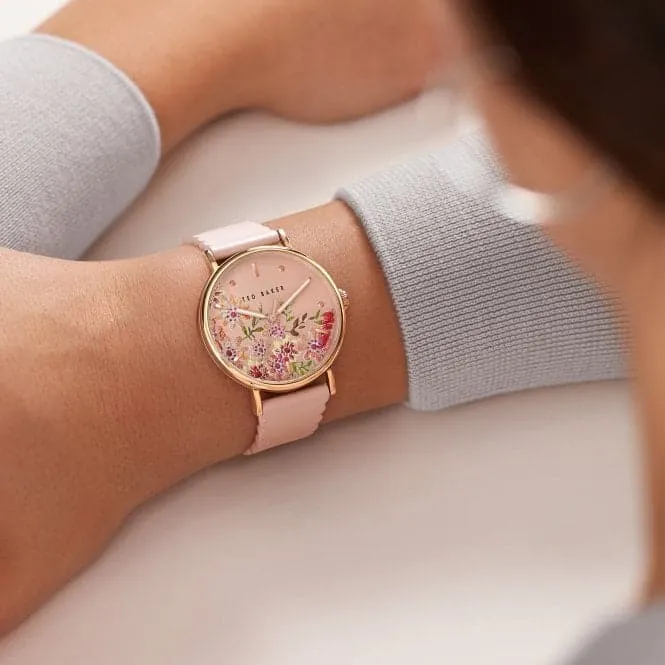 Ted Baker Ladies Phylipa Leather Pink Watch BKPPHS238