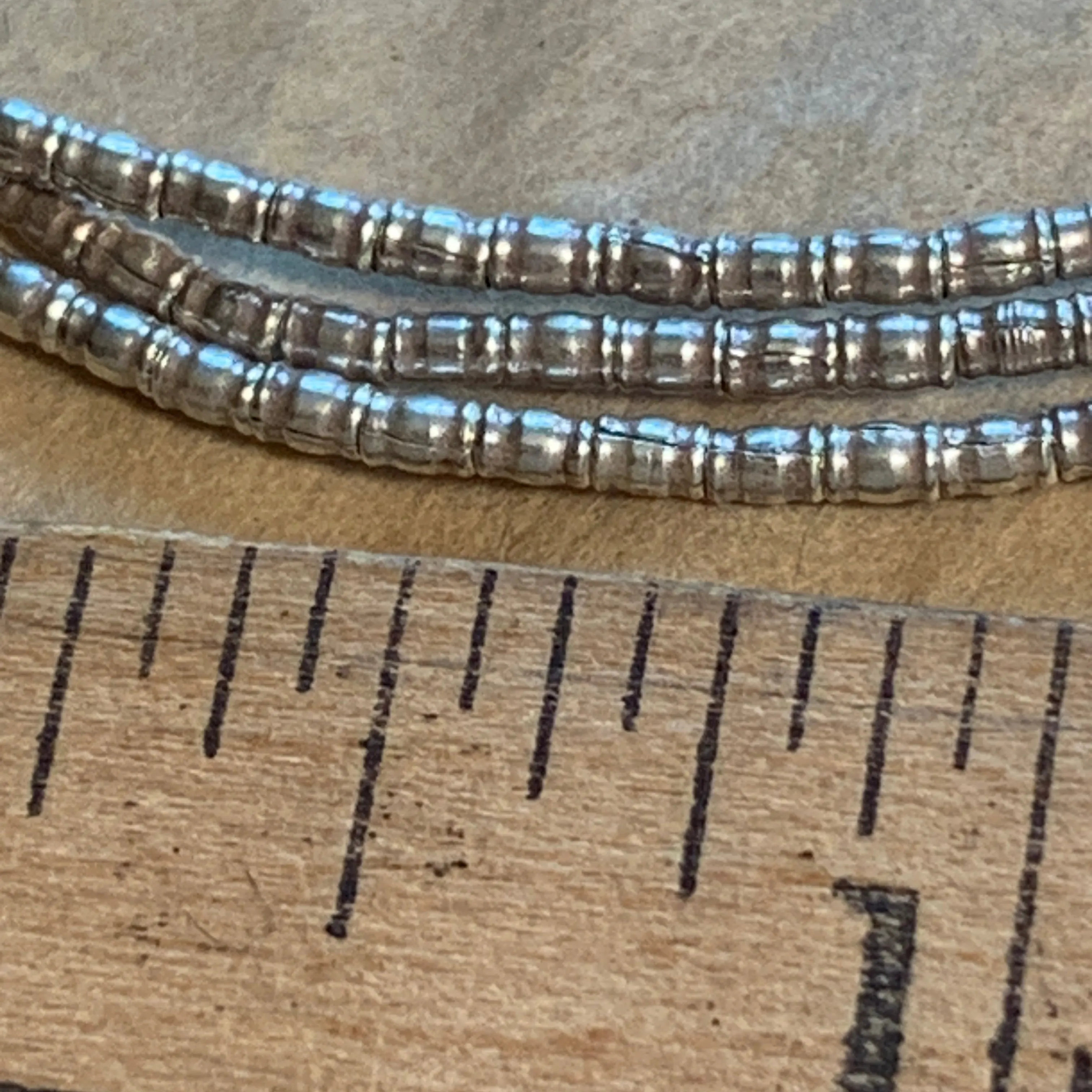 Thai Silver Tiny Short Bugle Beads