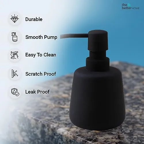 The Better Home 260ml Soap Dispenser Bottle - Black (Set of 6)  | Elegant and Functional Liquid Pump for Kitchen, Wash-Basin, and Bathroom