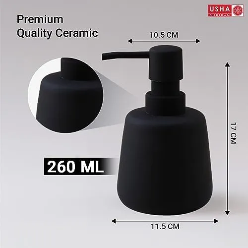 The Better Home 260ml Soap Dispenser Bottle - Black (Set of 6)  | Elegant and Functional Liquid Pump for Kitchen, Wash-Basin, and Bathroom