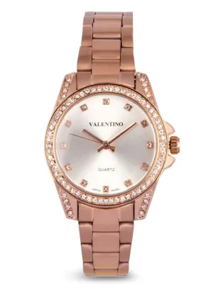 Valentino 20122290-SILVER DIAL Rose Gold Stainless Steel Watch for Women