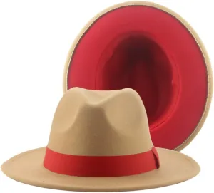 Vsadsau Women Men Fedoras Hats Patchwork Formal Caps Outdoor Panamas Hats Wedding Decorate Hat
