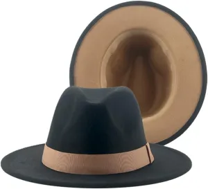Vsadsau Women Men Fedoras Hats Patchwork Formal Caps Outdoor Panamas Hats Wedding Decorate Hat