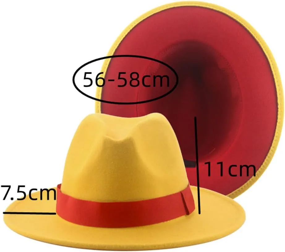 Vsadsau Women Men Fedoras Hats Patchwork Formal Caps Outdoor Panamas Hats Wedding Decorate Hat