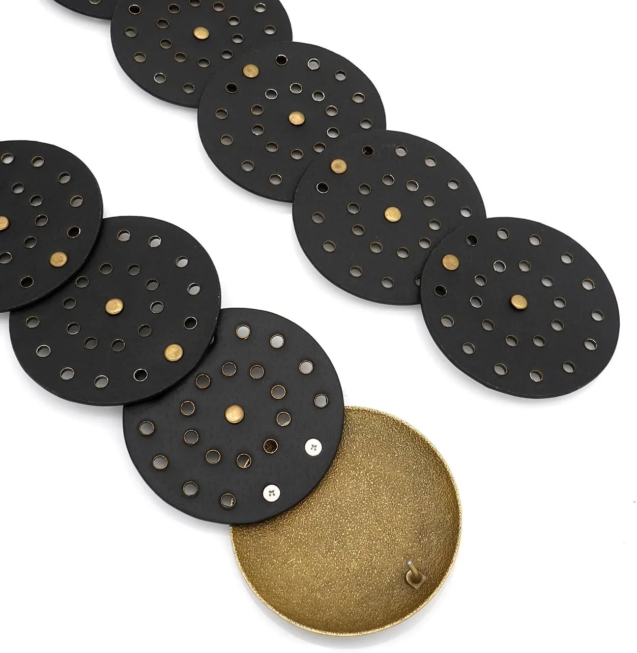 Wide Disc Belt for Women Boho Concho Leather Belts Vintage Western Waist Belt
