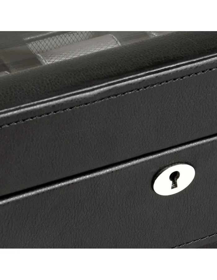 Wolf Designs 10 Watch Box - Black Pebble Finish