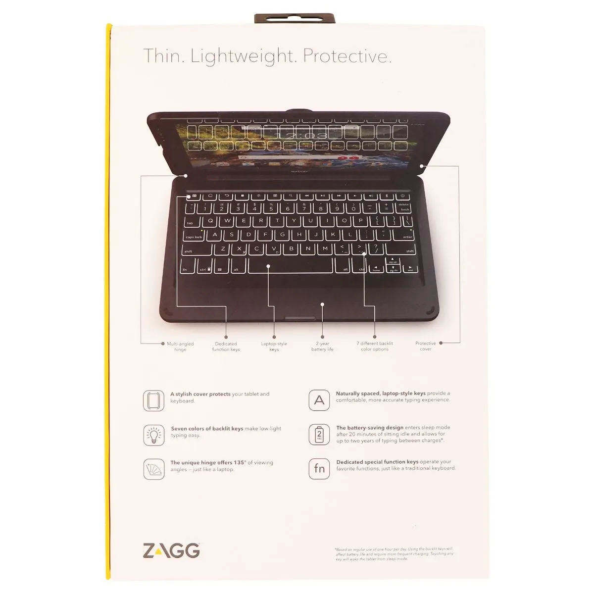 ZAGG Folio Series Wireless Tablet Keyboard and Case for Ellipsis 10 HD - Black